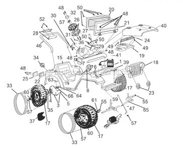 Page A Diagram and Parts List for C0729  Power Wheels Ride-On Cars